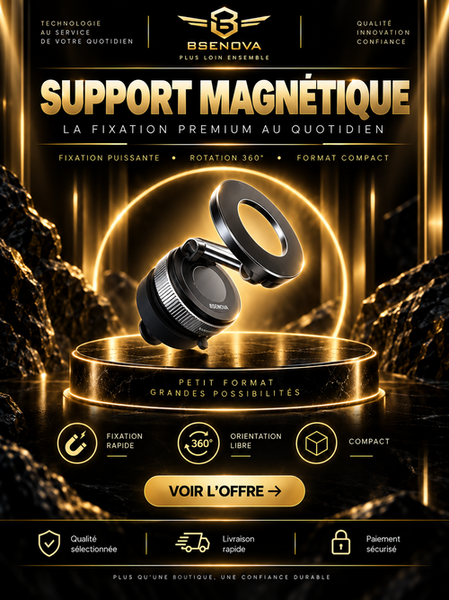 Support téléphone magnétique Lamicall 360° pour voiture