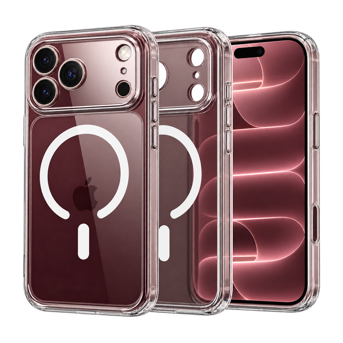 ESR Classic Hybrid transparente MagSafe pour iPhone 18 Pro Max sur fond transparent