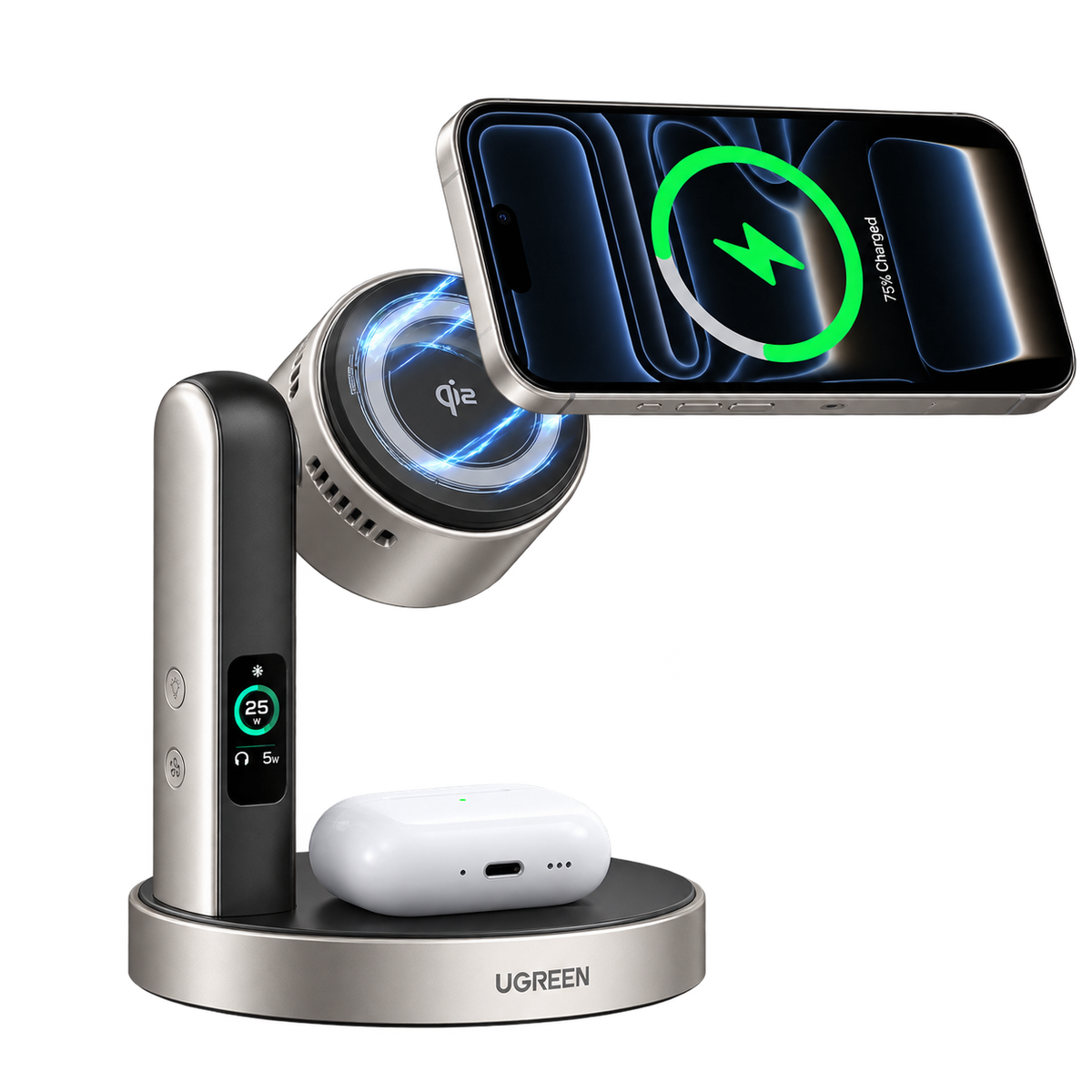 UGREEN MagFlow Pro 2-en-1 Qi2 25W